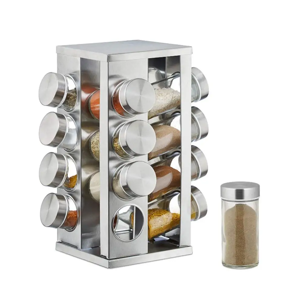Multifunctional Seasoning Rack 430 Stainless Iron Rotating Seasoning Rack Kitchen Powder Tube Supporting Glass Jar 16 Can Square
Multifunctional Seasoning Rack 430 Stainless Iron Rotating Seasoning Rack Kitchen Powder Tube Supporting Glass Jar 16 Can Square