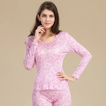 Spring New Women's Real Silk Double-Knit Printed Crew Neck Thermal Underwear Thermal Underwear Factory Direct Selling
Spring New Women's Real Silk Double-Knit Printed Crew Neck Thermal Underwear Thermal Underwear Factory Direct Selling