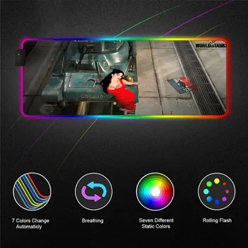 LED Color Luminous Game World of Tanks RGB Mouse Pad Large PC MousePad Desktop Pad USB Mause Pad with Backlight 40X90/30X35 CM
LED Color Luminous Game World of Tanks RGB Mouse Pad Large PC MousePad Desktop Pad USB Mause Pad with Backlight 40X90/30X35 CM
