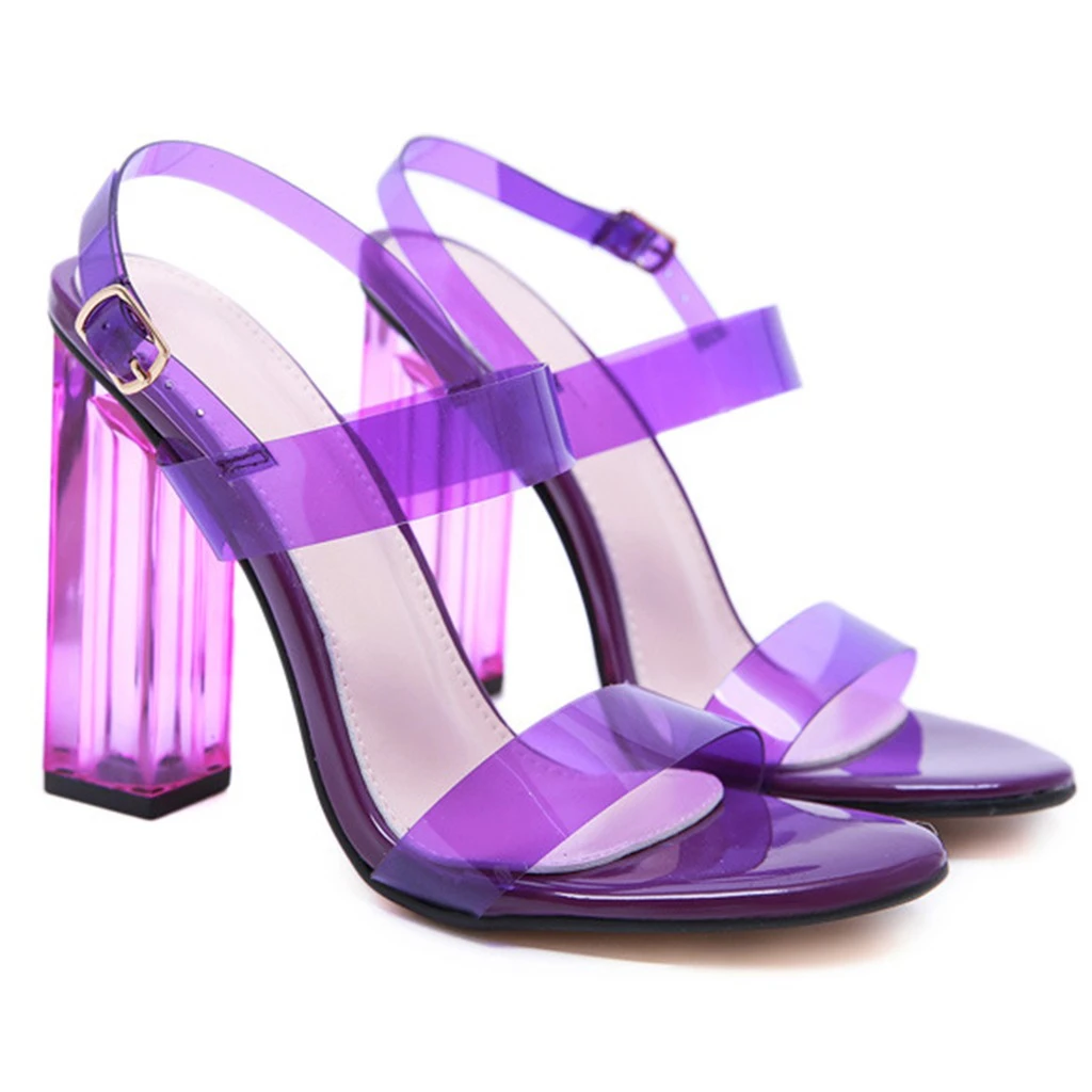 SAGACE 2020 Summer Women Purple Round High Heel Sandals PVC Clear Fashion Women Hasp Transparent Thick Heel High-Heeled Shoes 12
SAGACE 2020 Summer Women Purple Round High Heel Sandals PVC Clear Fashion Women Hasp Transparent Thick Heel High-Heeled Shoes 12