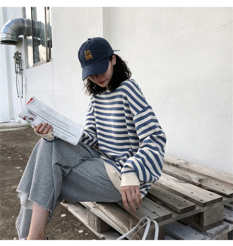 Women Korean Sweatshirt stripe Thin Hoodies Harajuku kpop Style JKP4838 Women Korean Sweatshirt stripe Thin Hoodies Harajuku kpop Style JKP4838