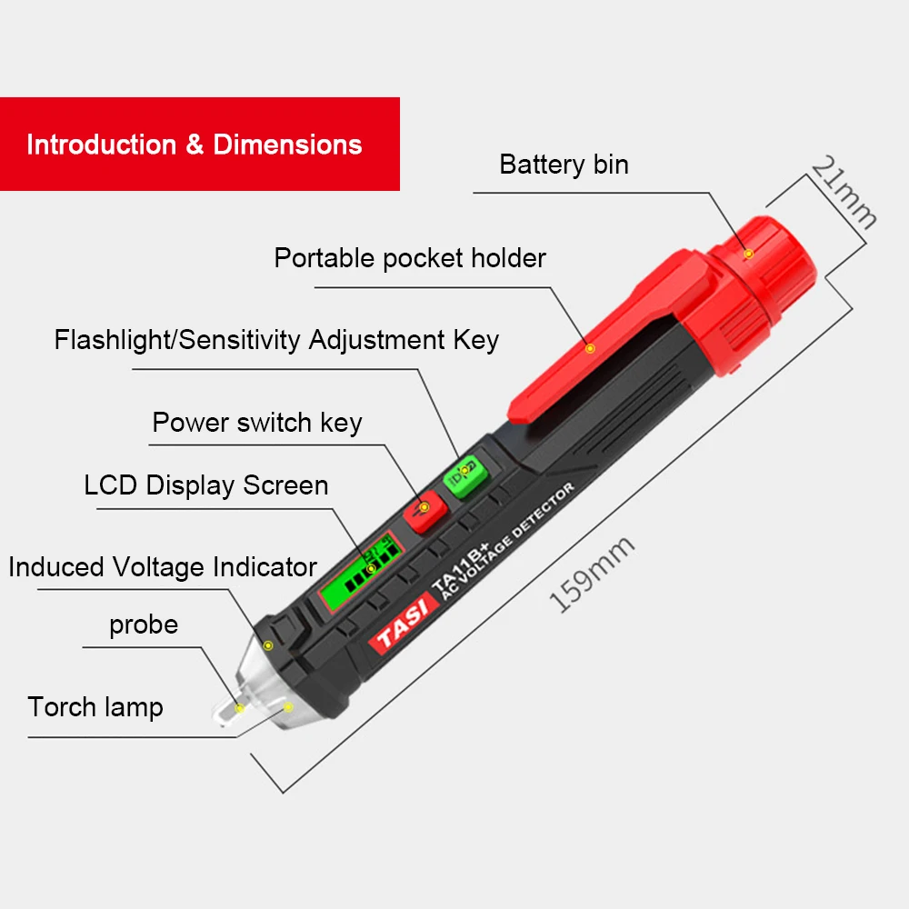 Non Contact AC Voltage Indicator Top Electricity Detector Pencil Tester Pen LED Light AC Electric Tester Volt Alert Pen Detector
Non Contact AC Voltage Indicator Top Electricity Detector Pencil Tester Pen LED Light AC Electric Tester Volt Alert Pen Detector