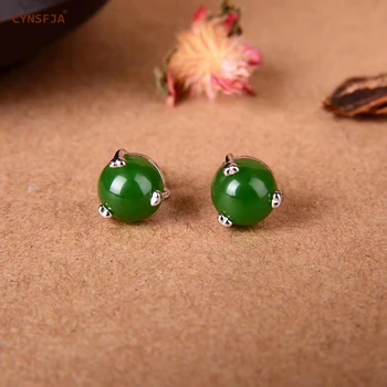 CYNSFJA Real Certified Natural Hetian Jade Jasper 925 Sterling Silver Fine Jewelry Women's Amulet Green Jade Earrings Best Gifts
CYNSFJA Real Certified Natural Hetian Jade Jasper 925 Sterling Silver Fine Jewelry Women's Amulet Green Jade Earrings Best Gifts
