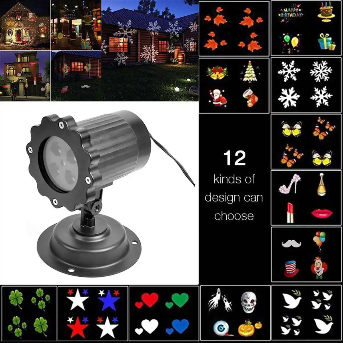 12 Patterns Christmas Projector Lamp Stage Animation Effect Waterproof Indoor Outdoor Party Projector Light Holiday Lighting 
12 Patterns Christmas Projector Lamp Stage Animation Effect Waterproof Indoor Outdoor Party Projector Light Holiday Lighting