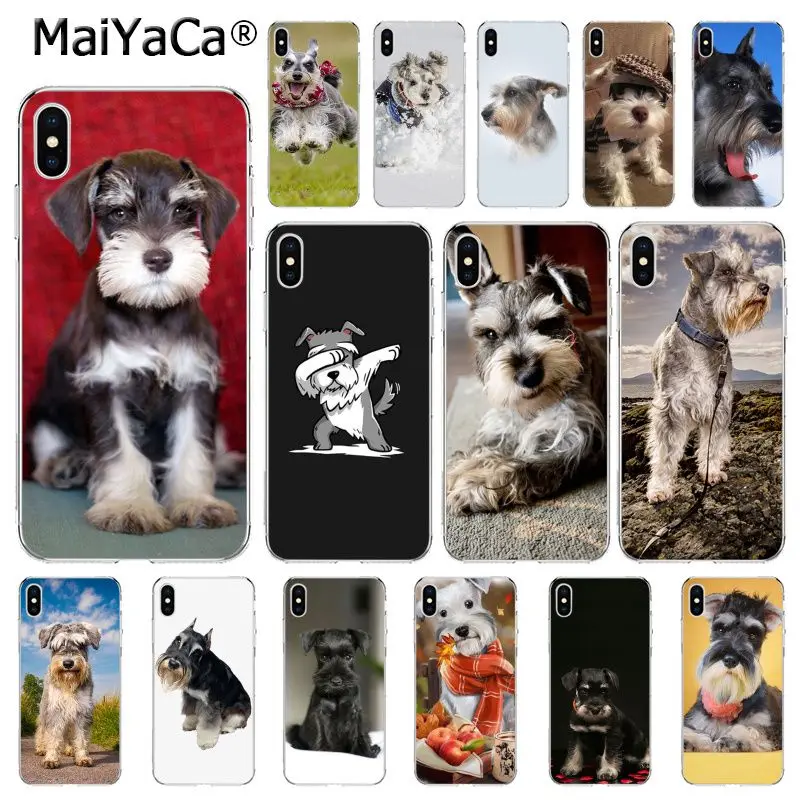 Прекрасные собаки Шнауцер Чехол для мобильного телефона iphone 11 12 Pro 11Pro MAX 6S 6plus 7 7plus