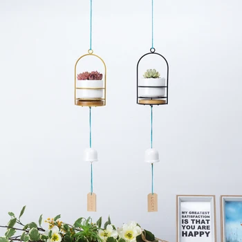 Simple Style Iron Frame Ceramic Hanging Flower Pot Wind Chime Succulent Small Planter Hanging Potted Plant Balcony Home Decor
Simple Style Iron Frame Ceramic Hanging Flower Pot Wind Chime Succulent Small Planter Hanging Potted Plant Balcony Home Decor