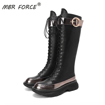 MBR FORCE Genuine Leather Knee high Fashion Round toe paltform Shoes Thick bottom Women ladies boots Outdoor party cool casual
MBR FORCE Genuine Leather Knee high Fashion Round toe paltform Shoes Thick bottom Women ladies boots Outdoor party cool casual