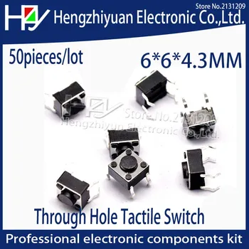 Hzy 6x6x4.3MM 4PIN Tactile Tact Push Button Micro Switch Direct Plug-in Self-reset DIP Top Copper Through Hole Tactile Switch
Hzy 6x6x4.3MM 4PIN Tactile Tact Push Button Micro Switch Direct Plug-in Self-reset DIP Top Copper Through Hole Tactile Switch