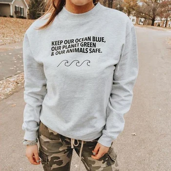 Keep Our Ocean Blue Sweatshirt Women Our Planet Green Jumpers Animals Safe Pullover Tumblr Slogan Casual Clothing Drop Shipping
Keep Our Ocean Blue Sweatshirt Women Our Planet Green Jumpers Animals Safe Pullover Tumblr Slogan Casual Clothing Drop Shipping