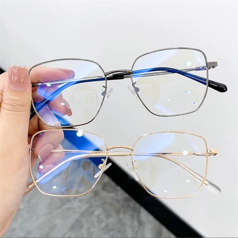 

NEW Anti-Blue Light Glasses Fahsion Unisex Personality Optical Eyeglasses Simplicity Spectacles Polygon Alloy Frame Eyewear