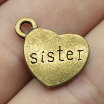 Wholesale Jewelry Lots Antique Bronze Color 15x18mm Sister Diy Bracelet Crafts Materials 60 Pieces 
Wholesale Jewelry Lots Antique Bronze Color 15x18mm Sister Diy Bracelet Crafts Materials 60 Pieces