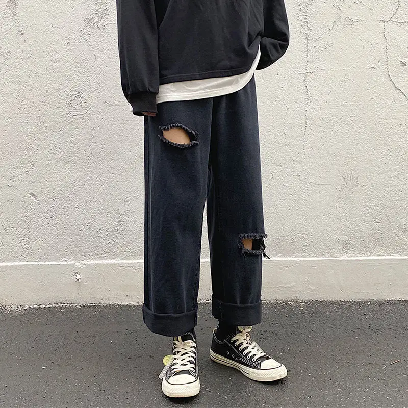 2020 Autumn And Winter New Youth Popular Solid Color Washed Ripped Loose Large Size Jeans Fashion Casual Straight-leg Pants
2020 Autumn And Winter New Youth Popular Solid Color Washed Ripped Loose Large Size Jeans Fashion Casual Straight-leg Pants