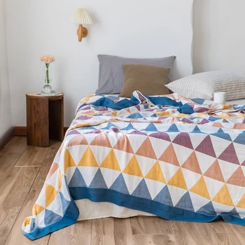 2020 New Summer Throw Blanket Breathe Freely Thread Quilts 5 Layer Geometric 200*230cm Gauze 100% Modern Bedspread Cotton Duvet 
2020 New Summer Throw Blanket Breathe Freely Thread Quilts 5 Layer Geometric 200*230cm Gauze 100% Modern Bedspread Cotton Duvet