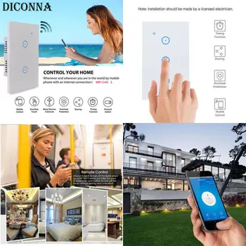 Smart WiFi Light Switch in Wall - Compatible With Amazon Alexa & Google Home 1/2/3 Gang Touch Smart LED
Smart WiFi Light Switch in Wall - Compatible With Amazon Alexa & Google Home 1/2/3 Gang Touch Smart LED