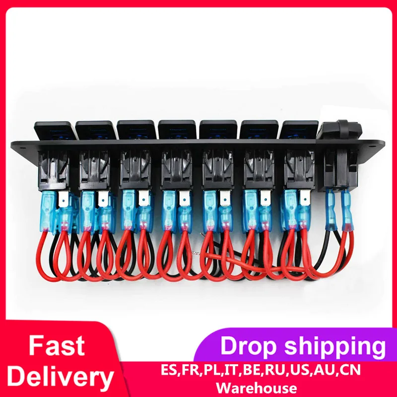 8 Gang Switch Panel Car Styling Waterproof 12V Car Auto Boat Marine Red Led Rocker Switch Panel Circuit Breakers With Fuse
8 Gang Switch Panel Car Styling Waterproof 12V Car Auto Boat Marine Red Led Rocker Switch Panel Circuit Breakers With Fuse
