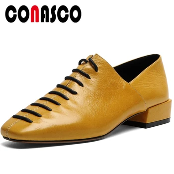 CONASCO Women Pumps Fashion Genuine Leather Cross-Tied Comfortable Low Heels Spring Summer New Office Casual Lace-Up Shoes Woman
CONASCO Women Pumps Fashion Genuine Leather Cross-Tied Comfortable Low Heels Spring Summer New Office Casual Lace-Up Shoes Woman