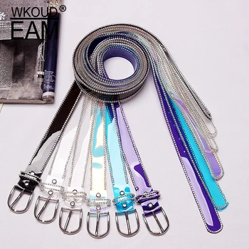 WKOUD EAM 2020 New Diamond Transparent PVC Drilling Belt For Women Fashion Simple Metal Buckle Waistband Female Tide PF149 
WKOUD EAM 2020 New Diamond Transparent PVC Drilling Belt For Women Fashion Simple Metal Buckle Waistband Female Tide PF149