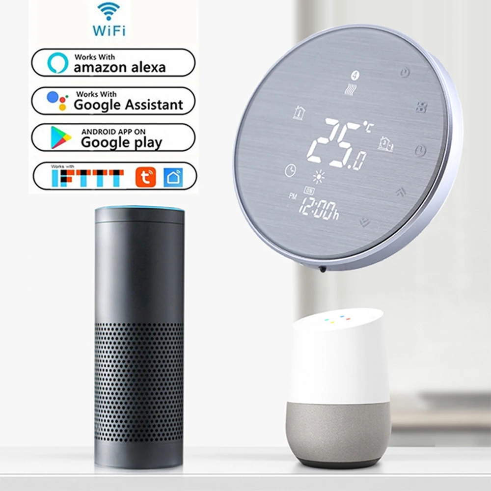Tuya Smart Touch WIFI Thermostat LCD Screen Temperature Controller For 3A Electric Floor Heating Works with Alexa Google Home
Tuya Smart Touch WIFI Thermostat LCD Screen Temperature Controller For 3A Electric Floor Heating Works with Alexa Google Home