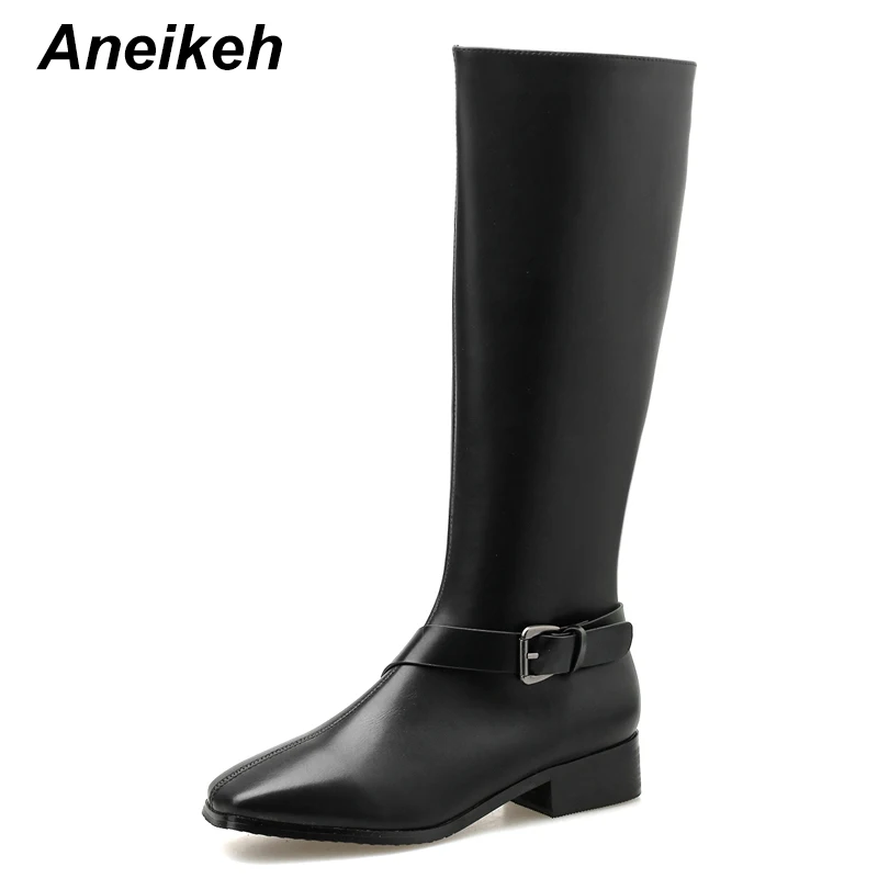 Aneikeh Autumn Winter Fashion Knee High Motorcycle Boots Shoes Woman PU Leather Square Heel Shoes For Casual Low Heel botas muje
Aneikeh Autumn Winter Fashion Knee High Motorcycle Boots Shoes Woman PU Leather Square Heel Shoes For Casual Low Heel botas muje