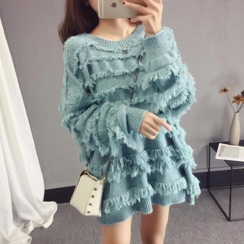 2020 Spring Autumn New Solid Color Tassel Sweater Female Loose Korean Fashion Lazy Wind Pullover Sweater Women New Knitted Tops
2020 Spring Autumn New Solid Color Tassel Sweater Female Loose Korean Fashion Lazy Wind Pullover Sweater Women New Knitted Tops