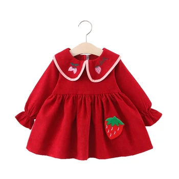 Infant Clothing For Baby Dress Strawberry Embroidery Toddler Long Sleeve Lapel Princess Dresses Cotton Newborn Casual Vestidos 
Infant Clothing For Baby Dress Strawberry Embroidery Toddler Long Sleeve Lapel Princess Dresses Cotton Newborn Casual Vestidos