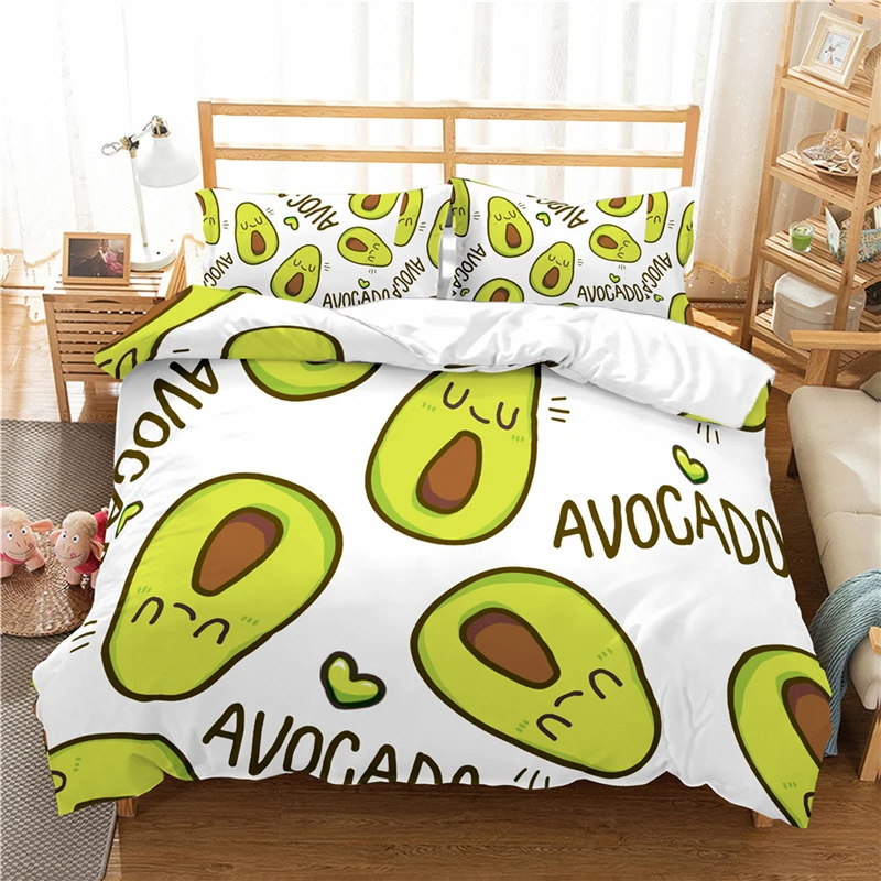 Bedding Set Luxury 3D Avocado Print Kids Aldult Duvet Cover Pillowcase Home Textile Queen and King AU/EU/UK/US Size Bedclothes
Bedding Set Luxury 3D Avocado Print Kids Aldult Duvet Cover Pillowcase Home Textile Queen and King AU/EU/UK/US Size Bedclothes