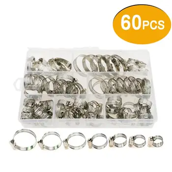 60Pcs Stainless Steel Hose Clamps Clips Fuel Oil Water Fastener Assortment Kit for Band Clamp Metal Fastener Assortment Kit
60Pcs Stainless Steel Hose Clamps Clips Fuel Oil Water Fastener Assortment Kit for Band Clamp Metal Fastener Assortment Kit