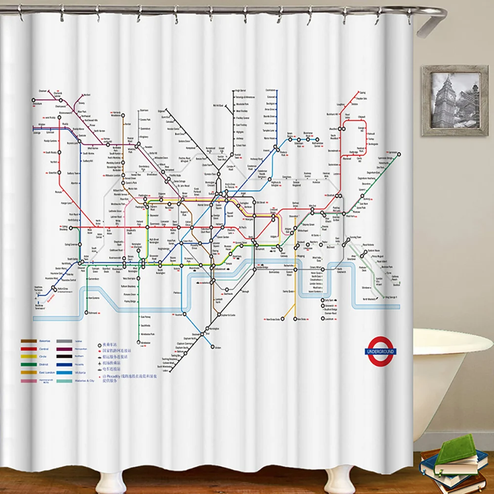 Subway Map Print Shower Curtain Bathroom Decor Waterproof Fabric Bath Curtains With Hooks 5 Pattern
Subway Map Print Shower Curtain Bathroom Decor Waterproof Fabric Bath Curtains With Hooks 5 Pattern
