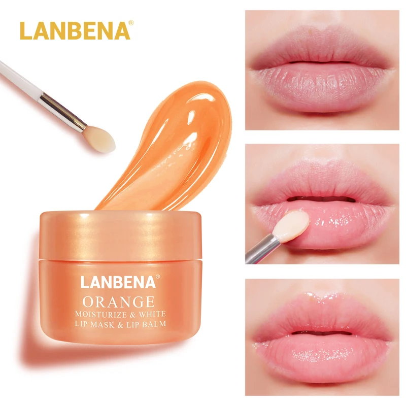 

LANBENA Vitamin C Lip Scrub Exfoliator Sleeping Lips Mask Lip Plumper Balm Moisturizing Nourish Repair Fine Lines full Lip care