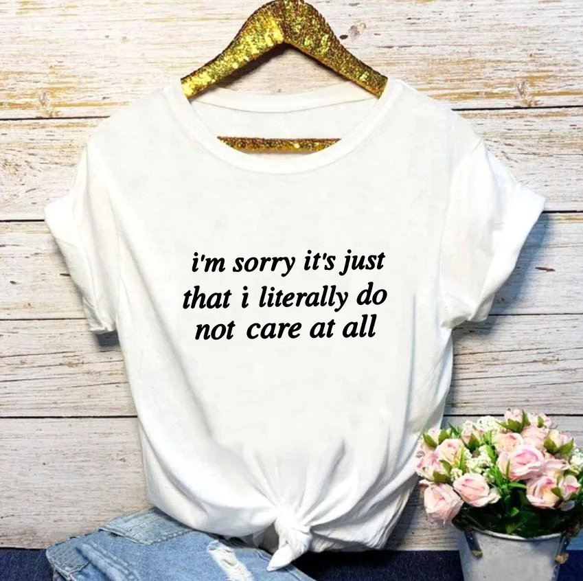 2QIMU I Am Sorry It's Just That I Literally Do Not Care Cotton T Shirt Women's Fashion Plus Size Cotton Graphic Tee for Summer
2QIMU I Am Sorry It's Just That I Literally Do Not Care Cotton T Shirt Women's Fashion Plus Size Cotton Graphic Tee for Summer