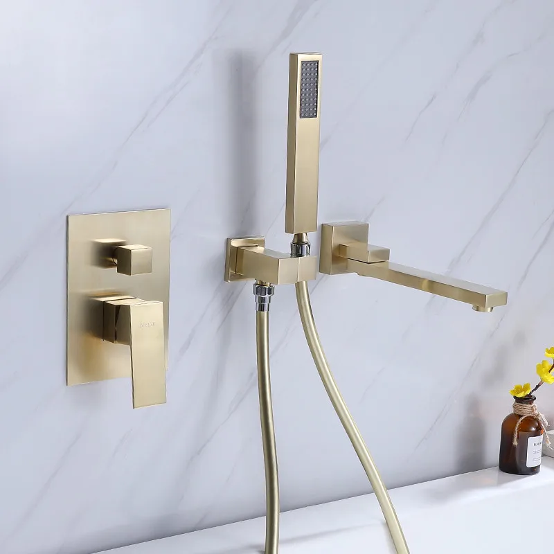 Bathtub Shower Faucets Set Soild Brass Bathroom Hot & Cold Waterfall Taps Mixer With Handheld Wall Mounted Chrome/Brushed Gold
Bathtub Shower Faucets Set Soild Brass Bathroom Hot & Cold Waterfall Taps Mixer With Handheld Wall Mounted Chrome/Brushed Gold