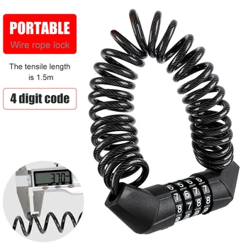 Bike Lock 4 Digit Code Combination Bicycle Lock Bicycle Security Lock Bicycle Equipment Portable MTB Motorcycles Anti-theft Lock
Bike Lock 4 Digit Code Combination Bicycle Lock Bicycle Security Lock Bicycle Equipment Portable MTB Motorcycles Anti-theft Lock
