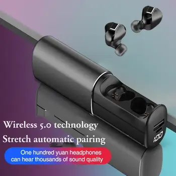 T60 True Wireless Bluetooth 5.0 Headset Earphone Digital Display 2600mAh Long Battery Life Extension Stretch Switch Automatic Ma
T60 True Wireless Bluetooth 5.0 Headset Earphone Digital Display 2600mAh Long Battery Life Extension Stretch Switch Automatic Ma