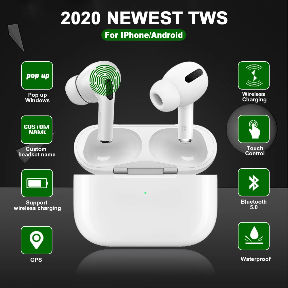 Airpodding Pro TWS Wireless Earphone Air 3 Bluetooth Headphones Smart Touch Earpods Sport Earbuds with Charging Case for iPhone
Airpodding Pro TWS Wireless Earphone Air 3 Bluetooth Headphones Smart Touch Earpods Sport Earbuds with Charging Case for iPhone