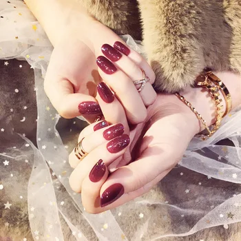 24Pcs Elegant Wine Red With Gold foil Bling Christmas New Year Fake Nails Press on Nail Artificial Nail Dinner Party Wedding
24Pcs Elegant Wine Red With Gold foil Bling Christmas New Year Fake Nails Press on Nail Artificial Nail Dinner Party Wedding