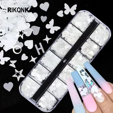 12 grid long strip box pure white nail sequins love butterfly PET sequins 2021 winter new style
12 grid long strip box pure white nail sequins love butterfly PET sequins 2021 winter new style