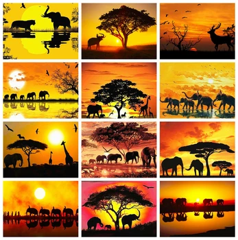 HUACAN Full Square Diamond Painting Elephant 5D Sunset Diamond Embroidery Sale Animal Home Decoration
HUACAN Full Square Diamond Painting Elephant 5D Sunset Diamond Embroidery Sale Animal Home Decoration
