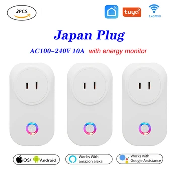 Japan Plug 10A Tuya 3pcs WIFI Smart Socket Smart Plug Remote Control Alexa Google Home Energy Monitor
Japan Plug 10A Tuya 3pcs WIFI Smart Socket Smart Plug Remote Control Alexa Google Home Energy Monitor
