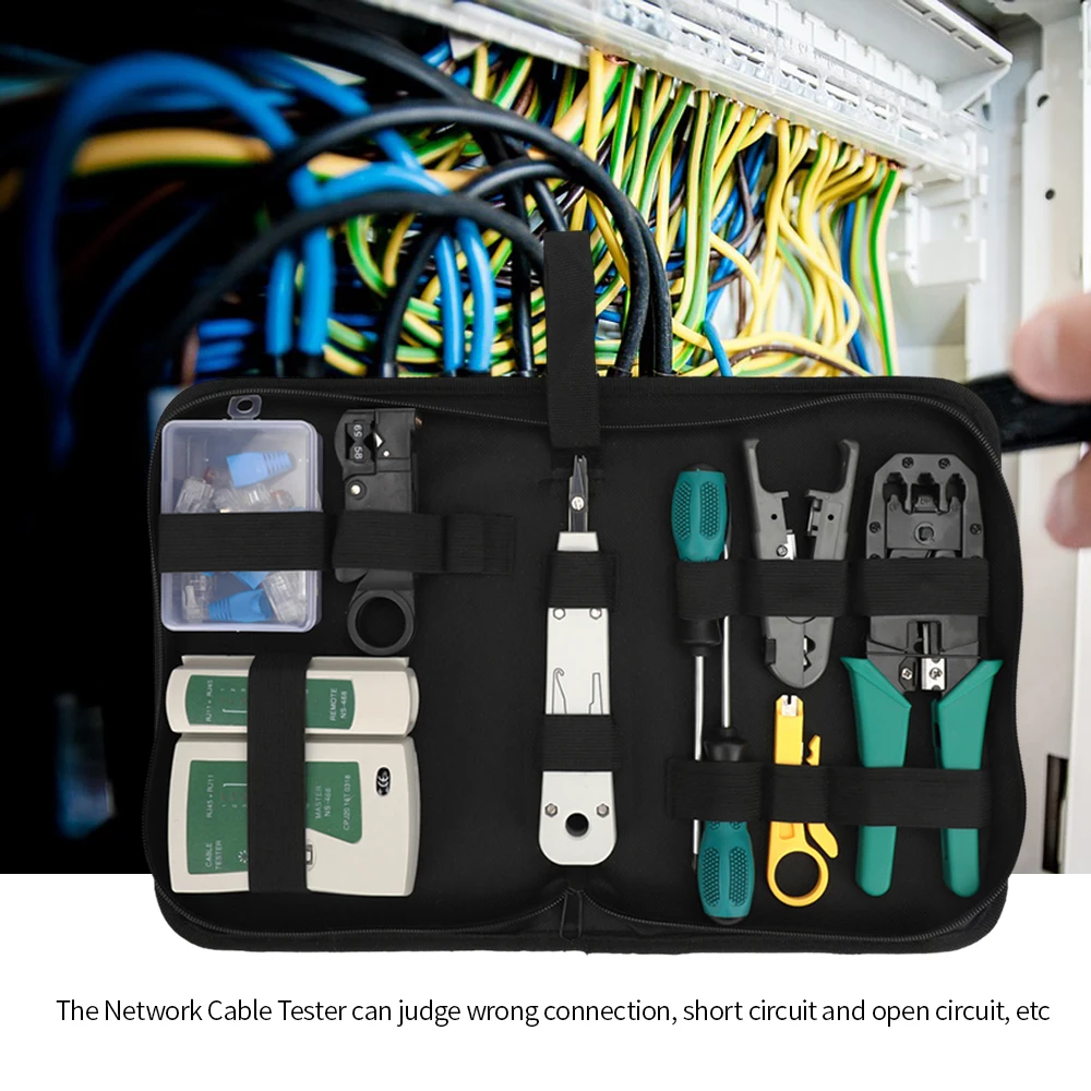 Network Cable Tester Kit Professional Network Tool Kit Network Repair Tool Kit Net Computer Maintenance Tools with Storage Pouch
Network Cable Tester Kit Professional Network Tool Kit Network Repair Tool Kit Net Computer Maintenance Tools with Storage Pouch