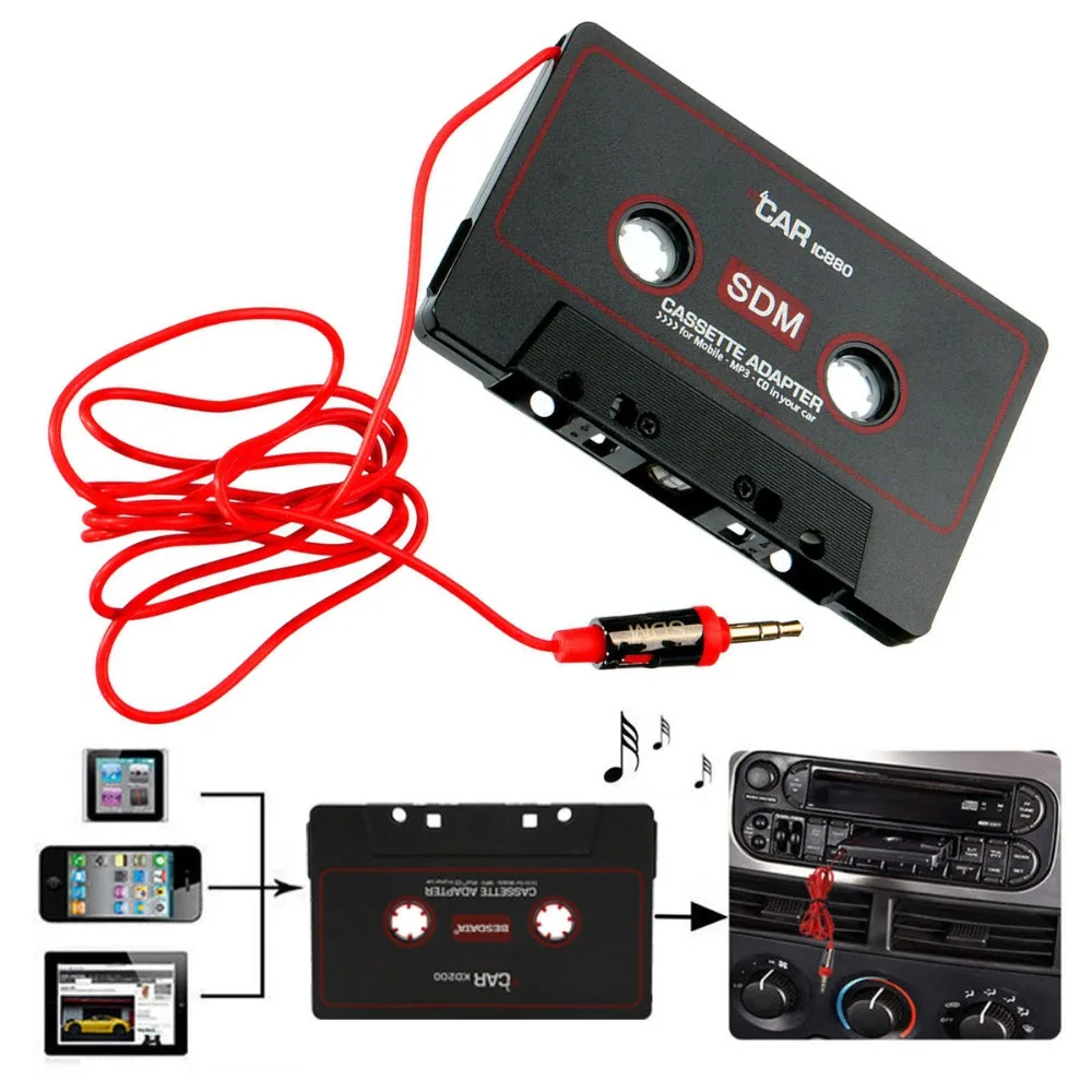 

Audio AUX Car Cassette Tape Adapter Converter For IPod IPhone MP3 Mp4 Phone PC AUX CD Player 3.5mm Jack