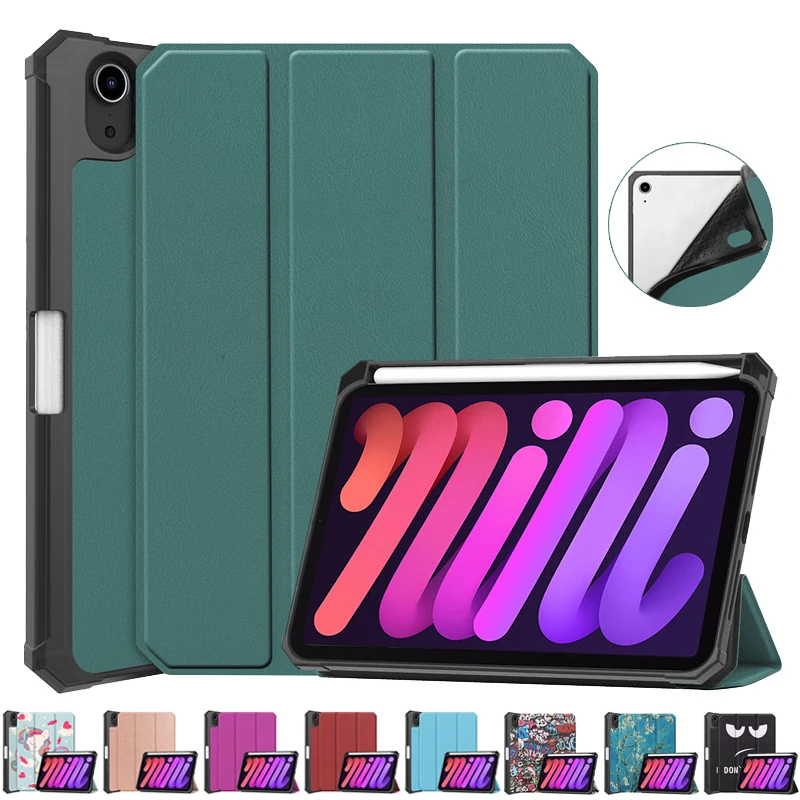 Чехол для iPad mini 6 mini6 чехол из искусственной кожи Противоударная задняя панель ТПУ