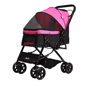 Pet stroller dog stroller folding four-wheeled trolley shock-absorbing reversing cat and dog cart travel supplies
Pet stroller dog stroller folding four-wheeled trolley shock-absorbing reversing cat and dog cart travel supplies