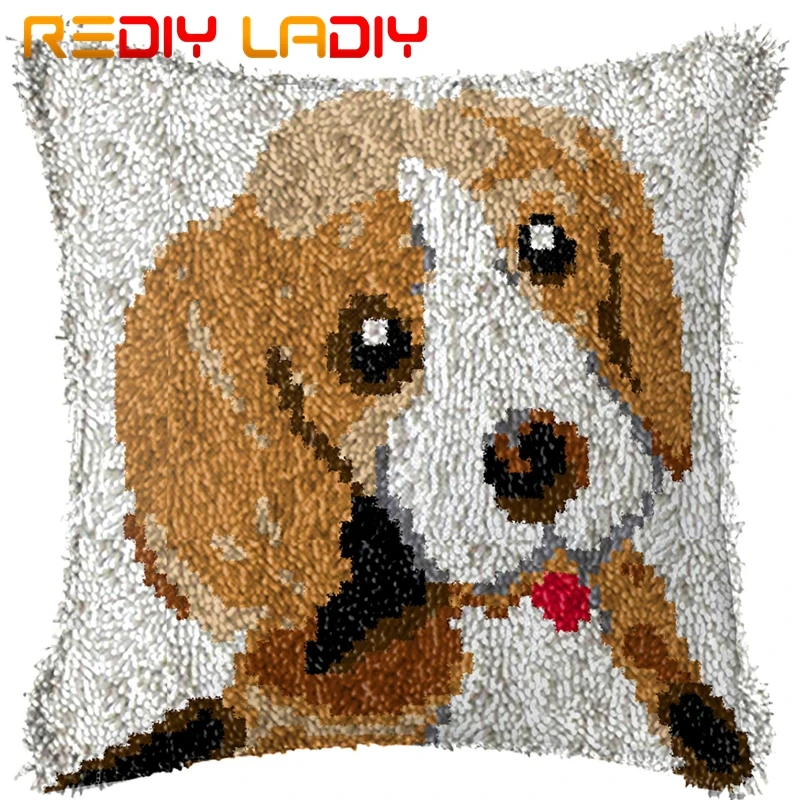 Latch Hook Kits Make Your Own Cushion Animals Puppy Acrylic Yarn Crochet Pillow Case Set Cover Hobby & Crafts | Дом и сад