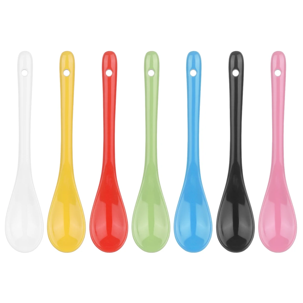 

1PC Ceramic Dessert Tea Spoon Candy Color Creative Coffee Spoon For Ice cream Scoop Tableware Decoration Kitchen Accessories