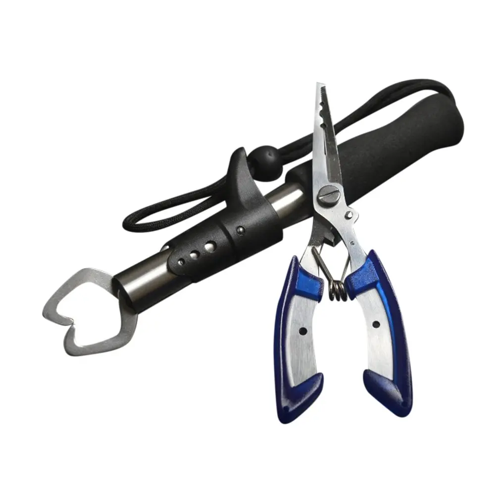 Portable Fish Lip Grabber Gripper Set Grip Holder Tool Stainless Steel Fishing Gear with Wrist Strap and Blue Clamp
Portable Fish Lip Grabber Gripper Set Grip Holder Tool Stainless Steel Fishing Gear with Wrist Strap and Blue Clamp