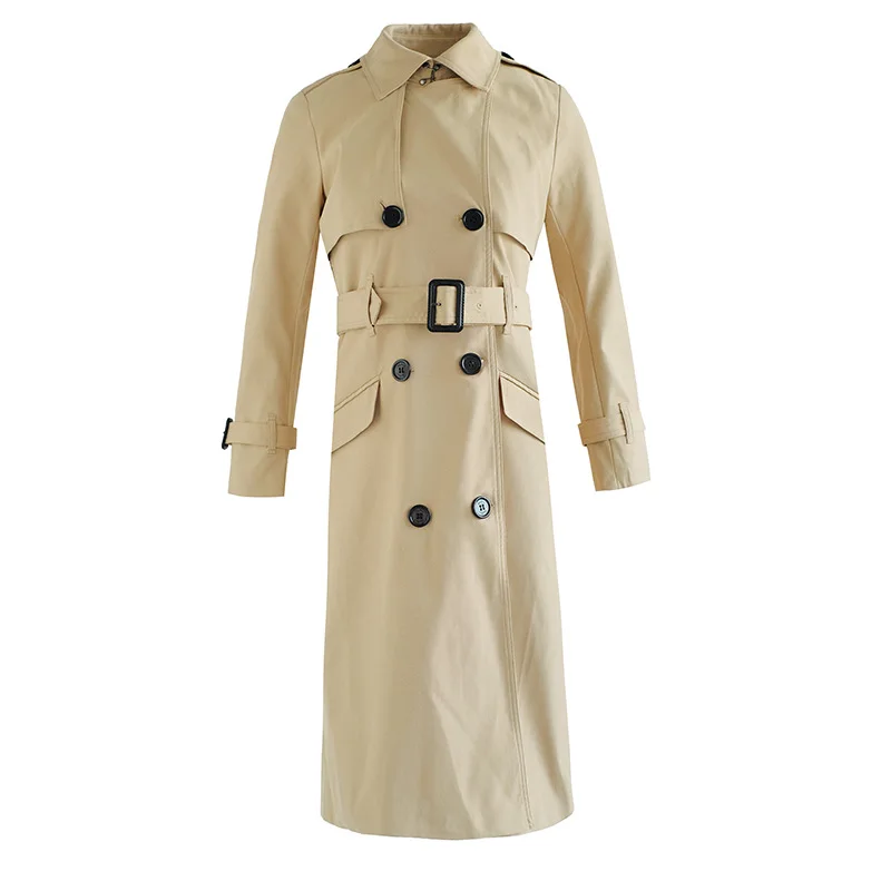 2019 autumn and winter new khaki windbreaker jacket female fashion lapel temperament was thin in the long section A word coat fe
2019 autumn and winter new khaki windbreaker jacket female fashion lapel temperament was thin in the long section A word coat fe