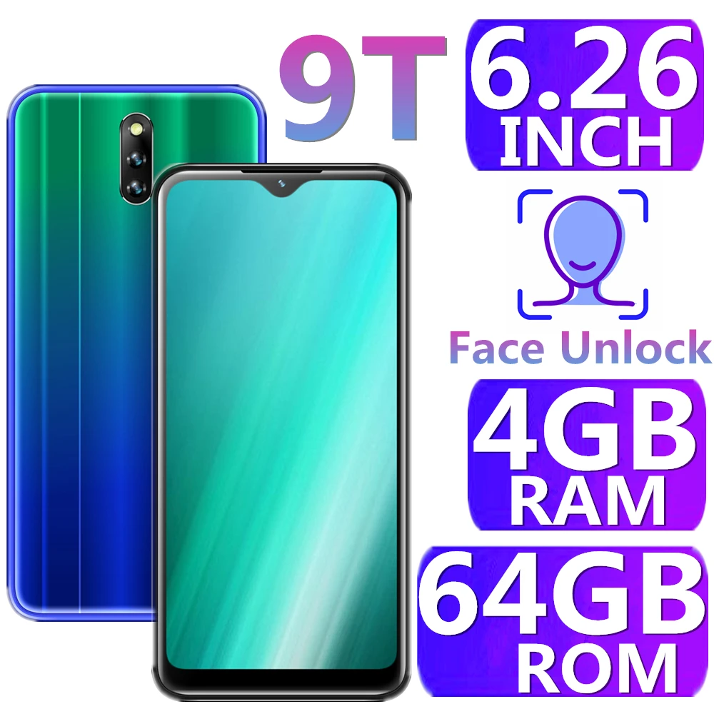 Original Mobile Phone 9T 4GB RAM 64G ROM 6.26INCH 3200mAh Face Recognition Unlocked Smartphones Android OS Cellphones
Original Mobile Phone 9T 4GB RAM 64G ROM 6.26INCH 3200mAh Face Recognition Unlocked Smartphones Android OS Cellphones