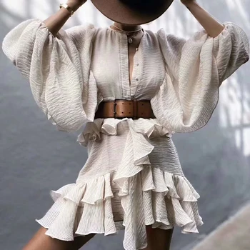 Long Batwing Sleeve Sashes Women Dress High Wasit Summer Dress Elegant O-Neck Streetwear Chic Ladies Short Party Dress 2020
Long Batwing Sleeve Sashes Women Dress High Wasit Summer Dress Elegant O-Neck Streetwear Chic Ladies Short Party Dress 2020