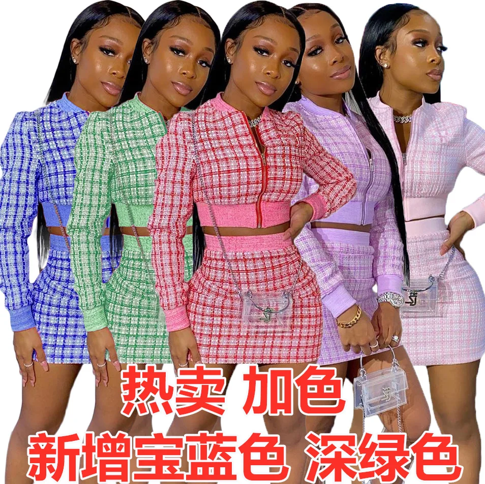 Spring Autumn Sweet Women Two Piece Set Plaid Crop Top And Mini Skirts Two Piece Outfits Ropa Mujer
Spring Autumn Sweet Women Two Piece Set Plaid Crop Top And Mini Skirts Two Piece Outfits Ropa Mujer