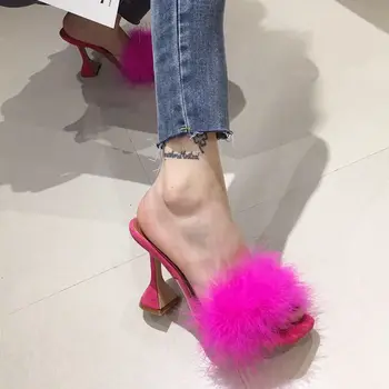 DijIrls Women Fur Slippers High Heels Peep Toe Slipper Women Fashion Party Flip Flops Female Shoes Woman Fur Sandals large size
DijIrls Women Fur Slippers High Heels Peep Toe Slipper Women Fashion Party Flip Flops Female Shoes Woman Fur Sandals large size